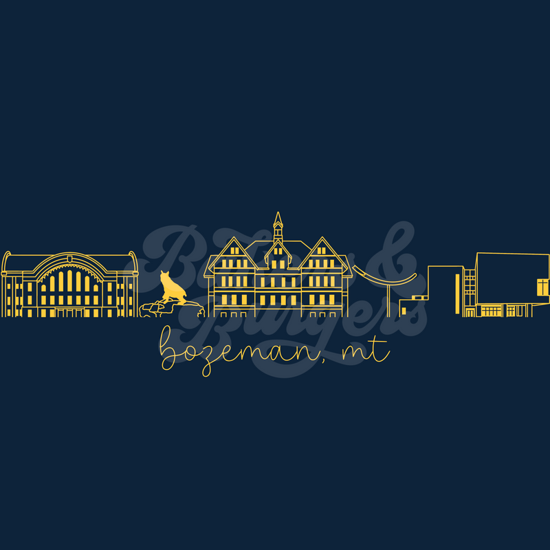 Montana State Icons - Navy Comfort Colors Tee/ Crew