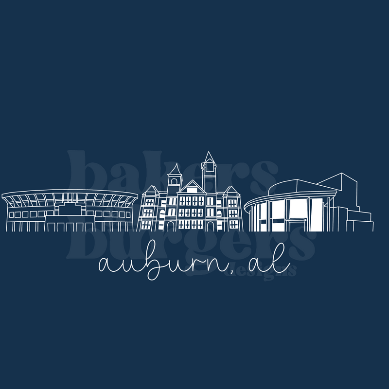 Auburn Icons - Navy Comfort Colors Tee
