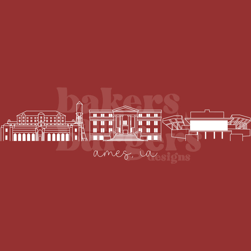 Iowa State Icons - Red Comfort Colors Tee
