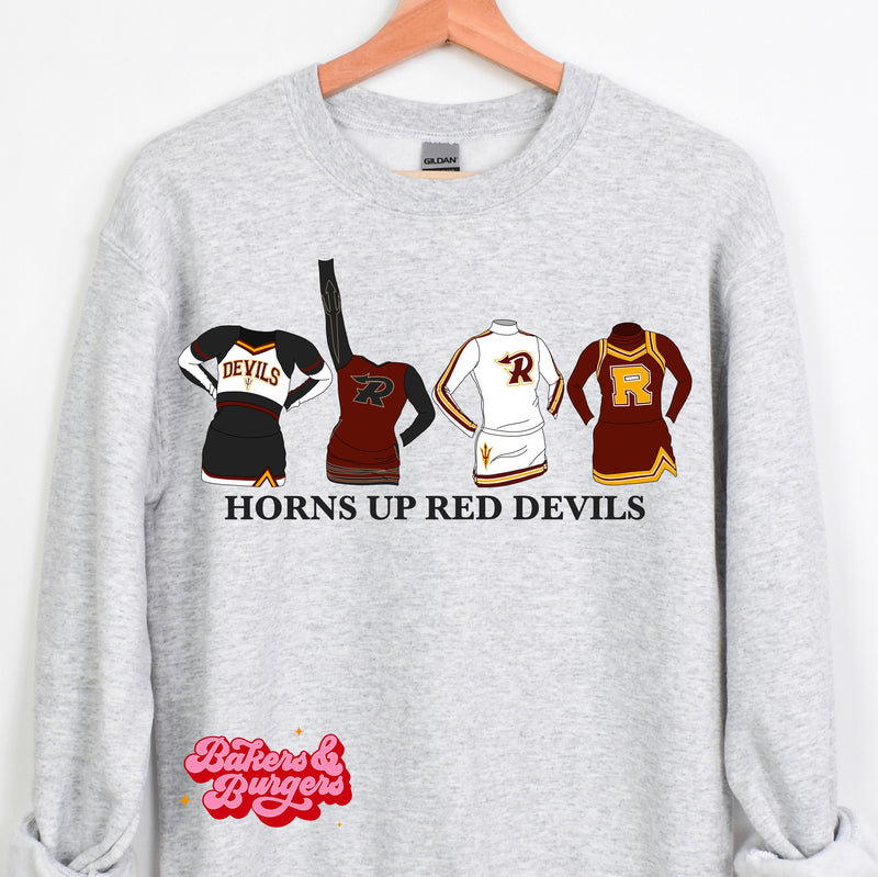 Horns Up Red Devils Icons - Gray Gildan Tee / Crew