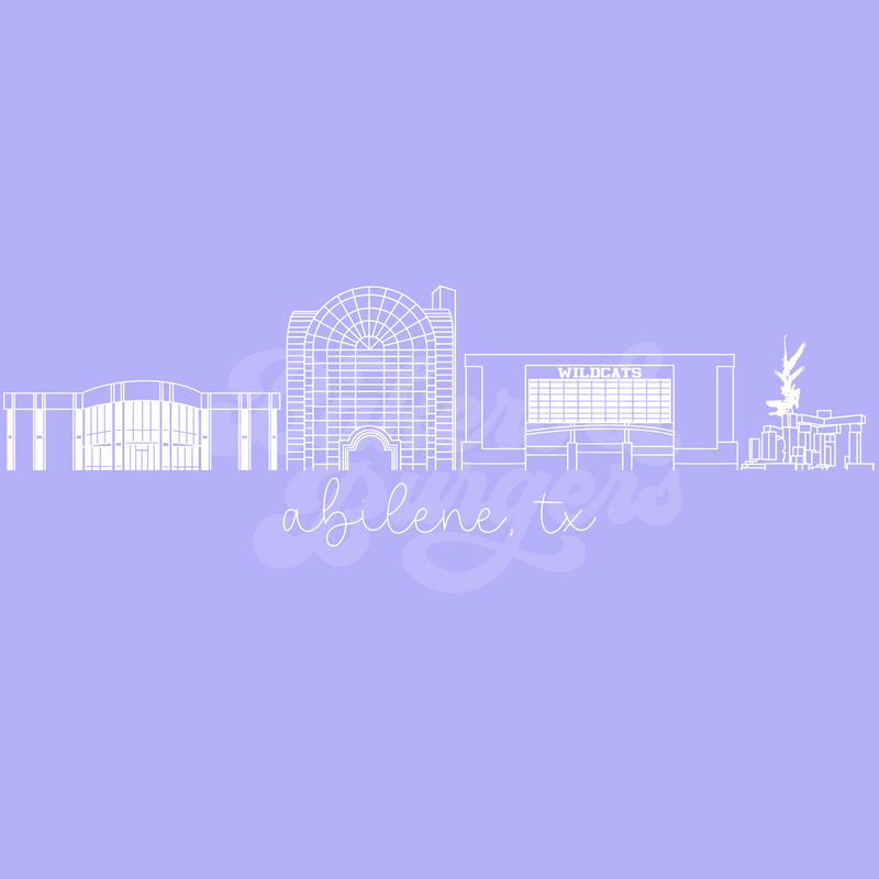 Abilene Christian Icons - Violet Comfort Colors Tee/ Crew