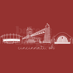 Cincinnati (city) Icons - Red Comfort Colors Tee