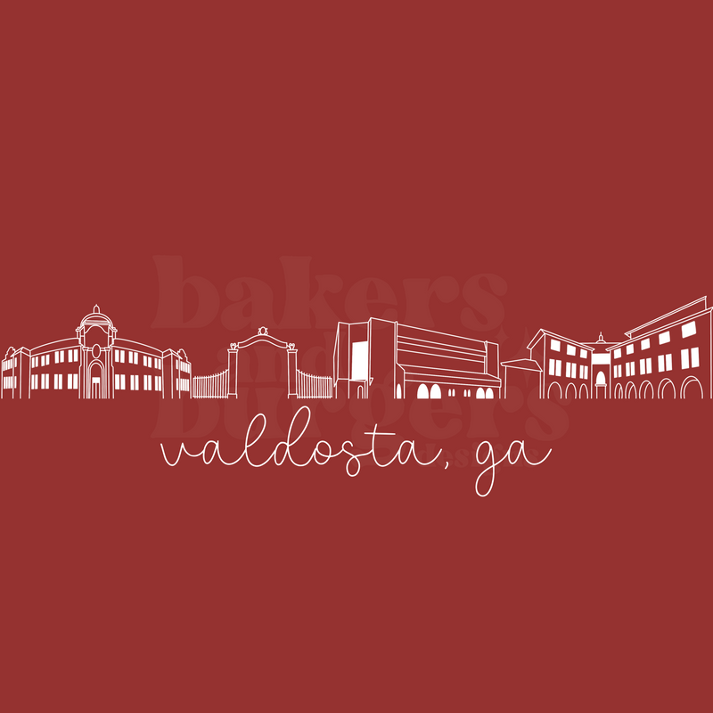Valdosta State Icons - Red Comfort Colors Tee