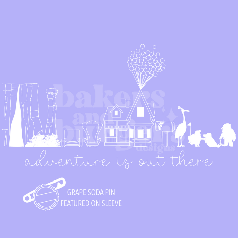 Adventure is Out There Icons - Purple Comfort Colors Tee