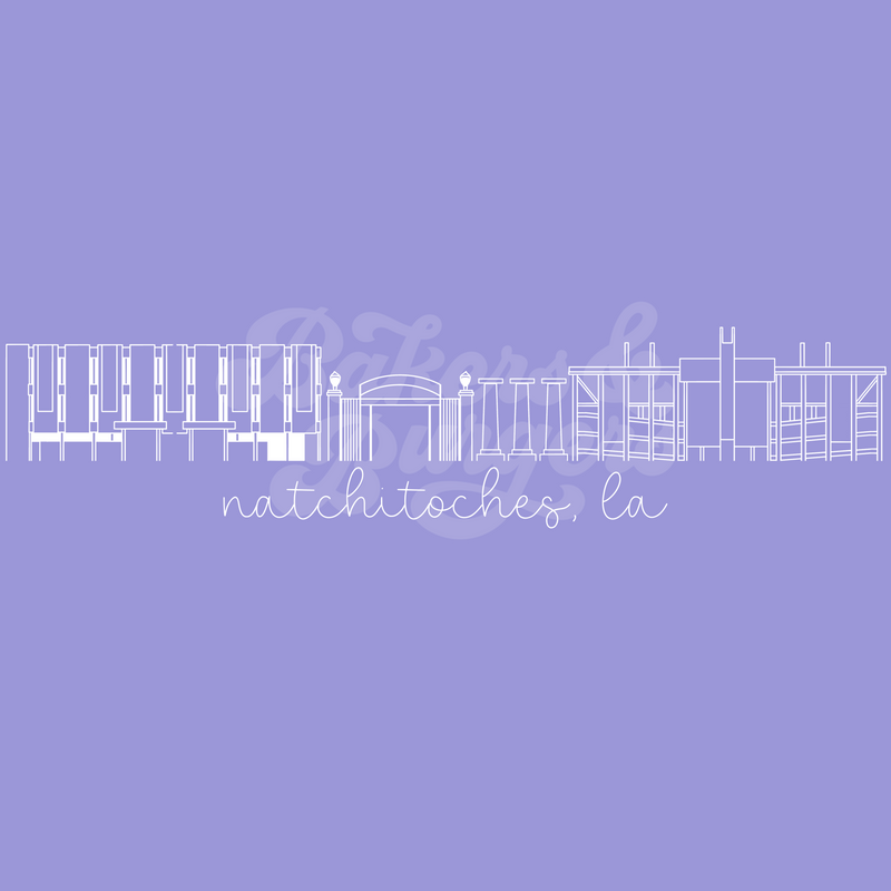 Northwestern State Icons - Purple Comfort Colors Tee/ Crew
